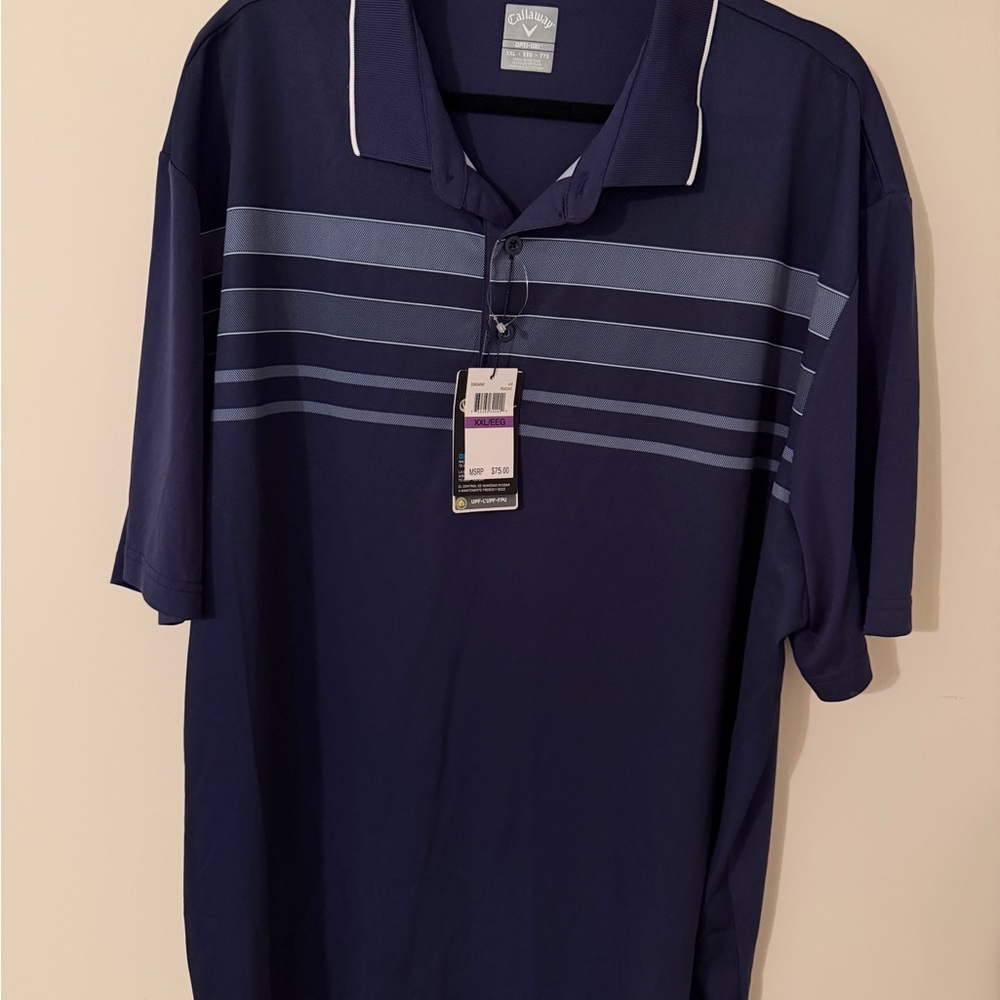 Brand New (with tags) Callaway Men's Navy Stripe Golf Polo